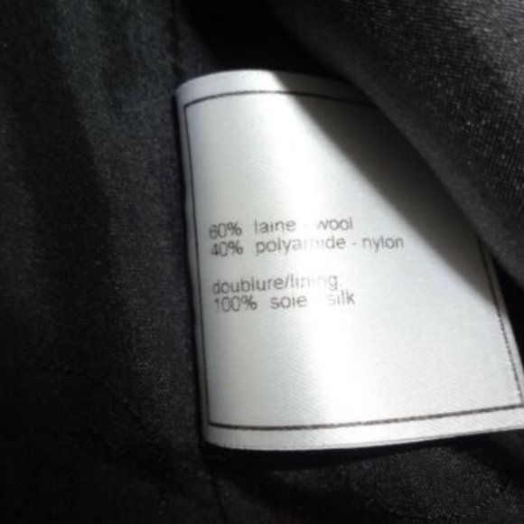 CHANEL Auth Black Shimmery Button Front Long Fitted Blazer Jacket 34 - Picture 3 of 9